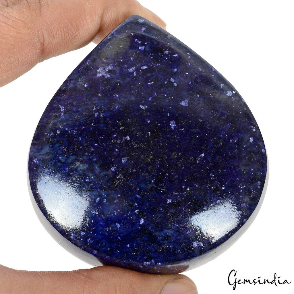 Certified 1600Ct Natural African Dark Blue Sapphire Pear Cab Huge Size Loose Gem