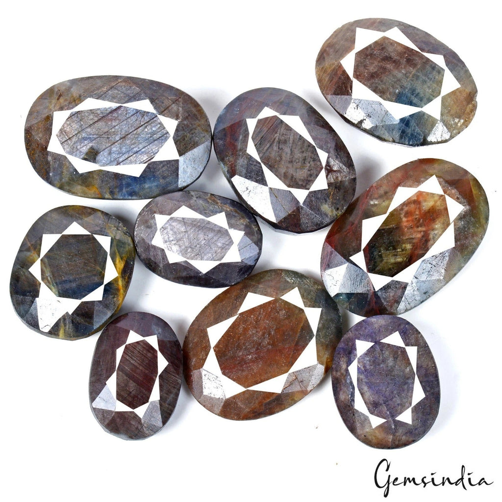 1180 Ct/9 Pcs Natural Untreated Gray Brown Sapphire Oval Cut Earth Mined Gems