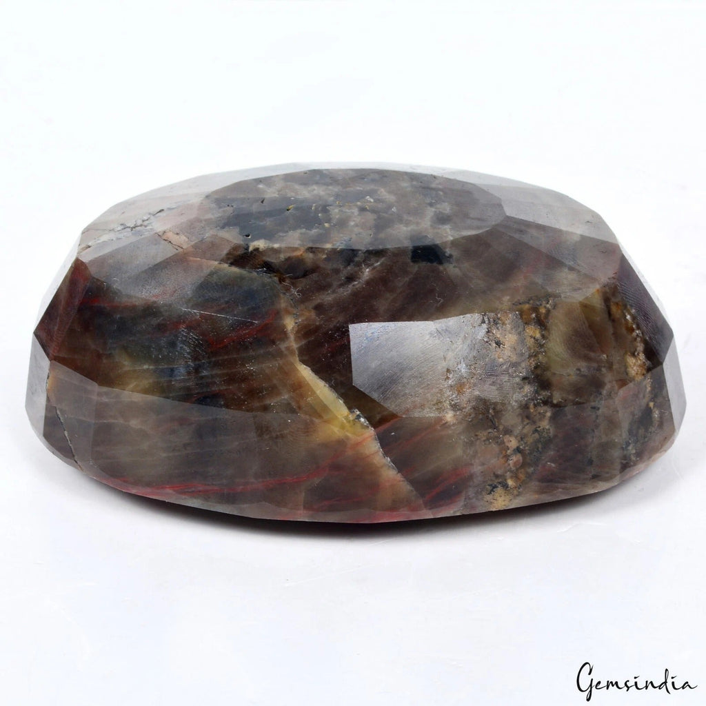 Large 2240 Ct Natural Untreated Brown Sapphire w/ Red Streaks Oval Cut Gemstone
