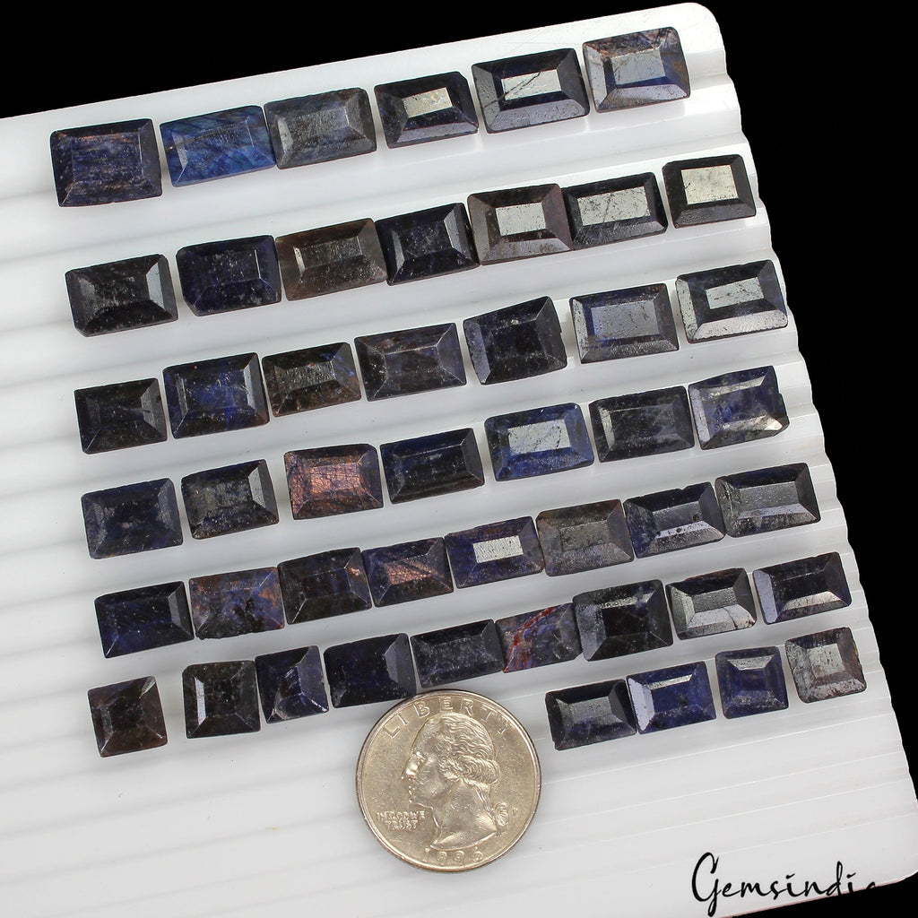 360 Ct Natural Blue Sapphire Baguette Faceted Cut Loose Wholesale Gems Lot 48 Pc