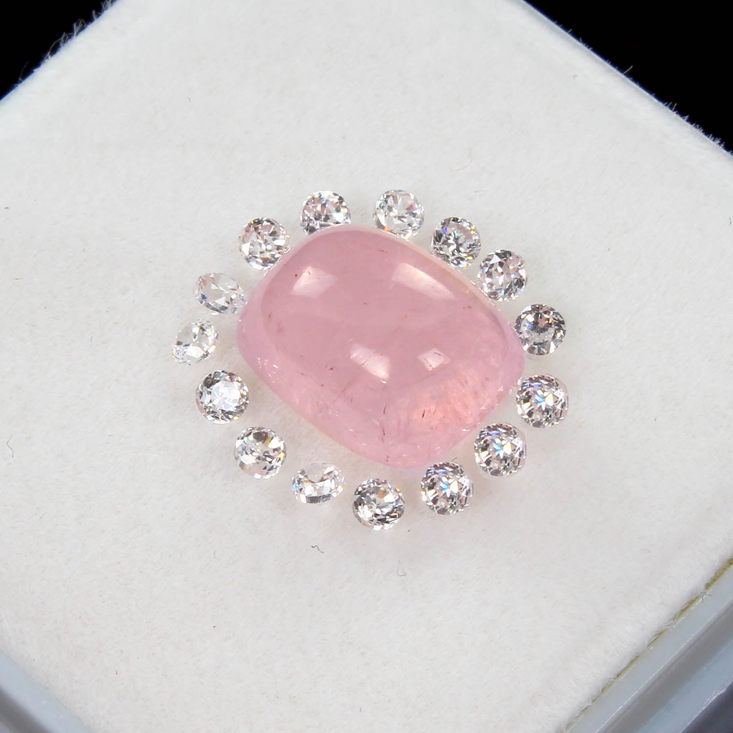 Pink Morganite & Diamond Collection: 5.10 Ct Center Stone + 15 Matching Accents