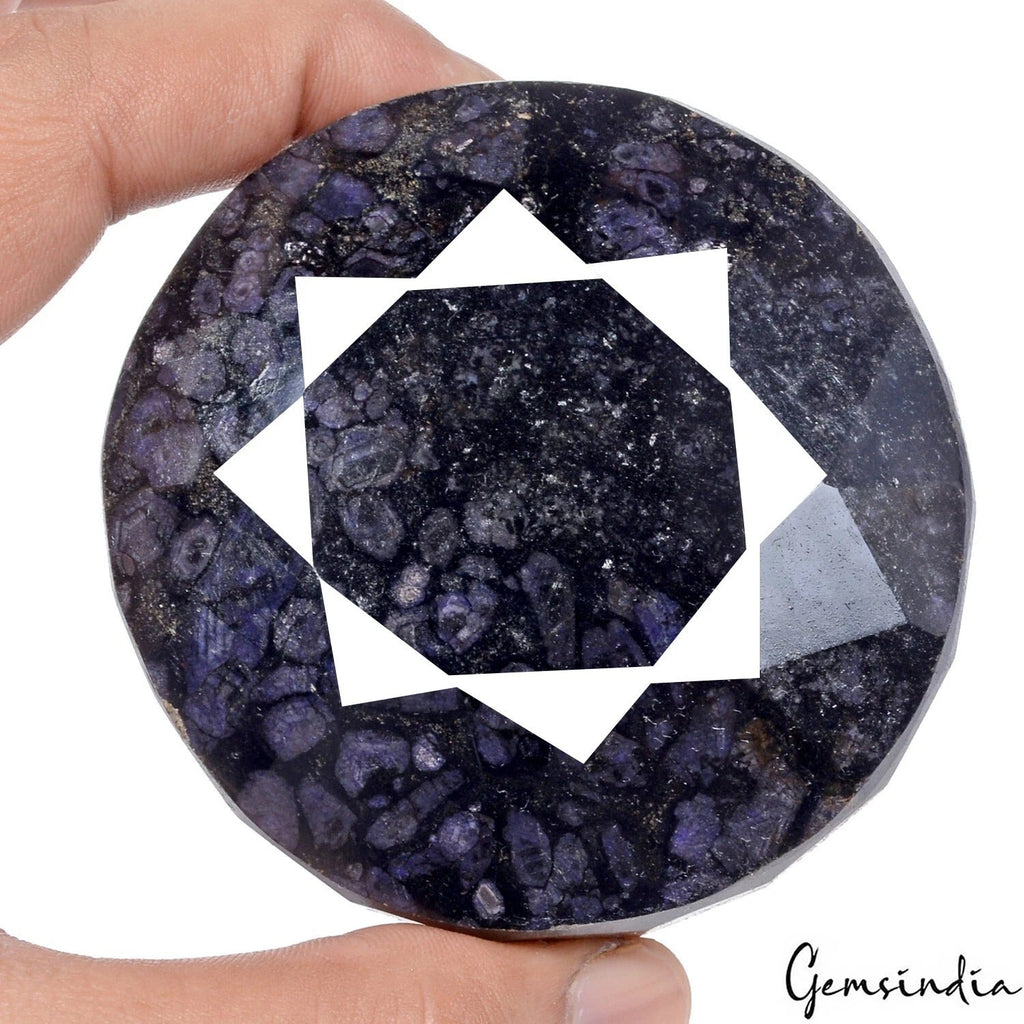 2080 Ct Natural African Dark Blue Sapphire Round Faceted Cut Huge Size Loose Gem