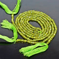 AAA Natural Peridot Rondelle Shape Faceted Gemstone Beads 13 in 3 Strand 123+Ct