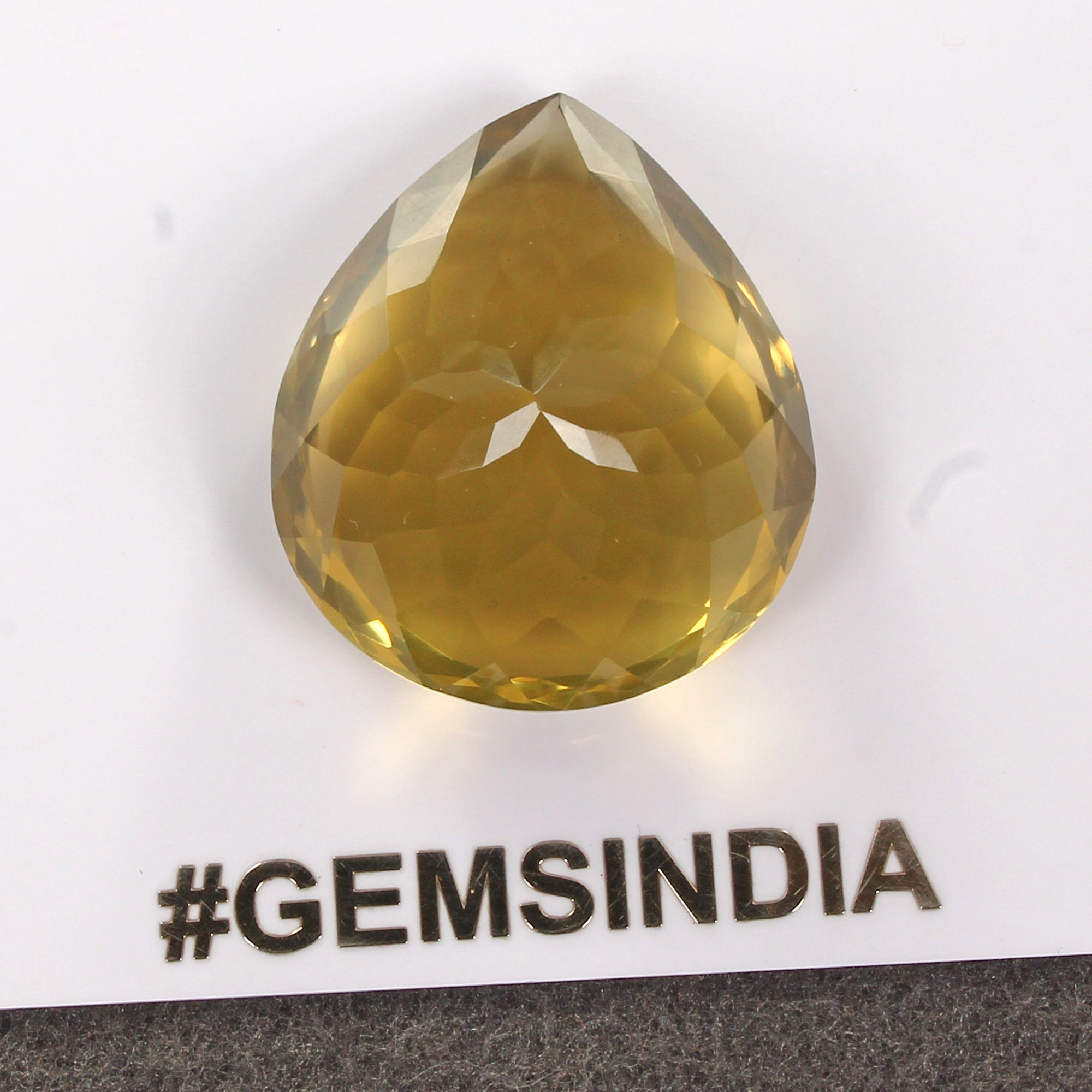 Certified 62.30 Cts Natural Untreated Golden Yellow Citrine Pear Cut Loose Gem