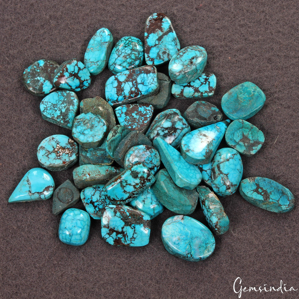 420 Ct/39 Pcs Natural USA Blue Turquoise Mix Cab Loose Wholesale Gemstones Lot