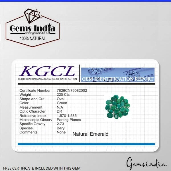 Certified 220 Ct/20 Pcs Natural Brazilian Fine Green Emerald Oval Cut Loose Gems