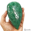 2100 Cts Natural Brazilian Green Emerald Pear Carved Huge Loose Earth Mined Gem