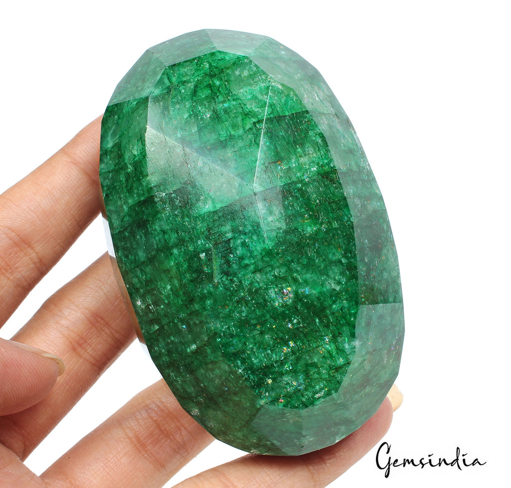 1100 Ct Natural Green Emerald Oval Faceted Earth Mined Museum Size Loose Gems