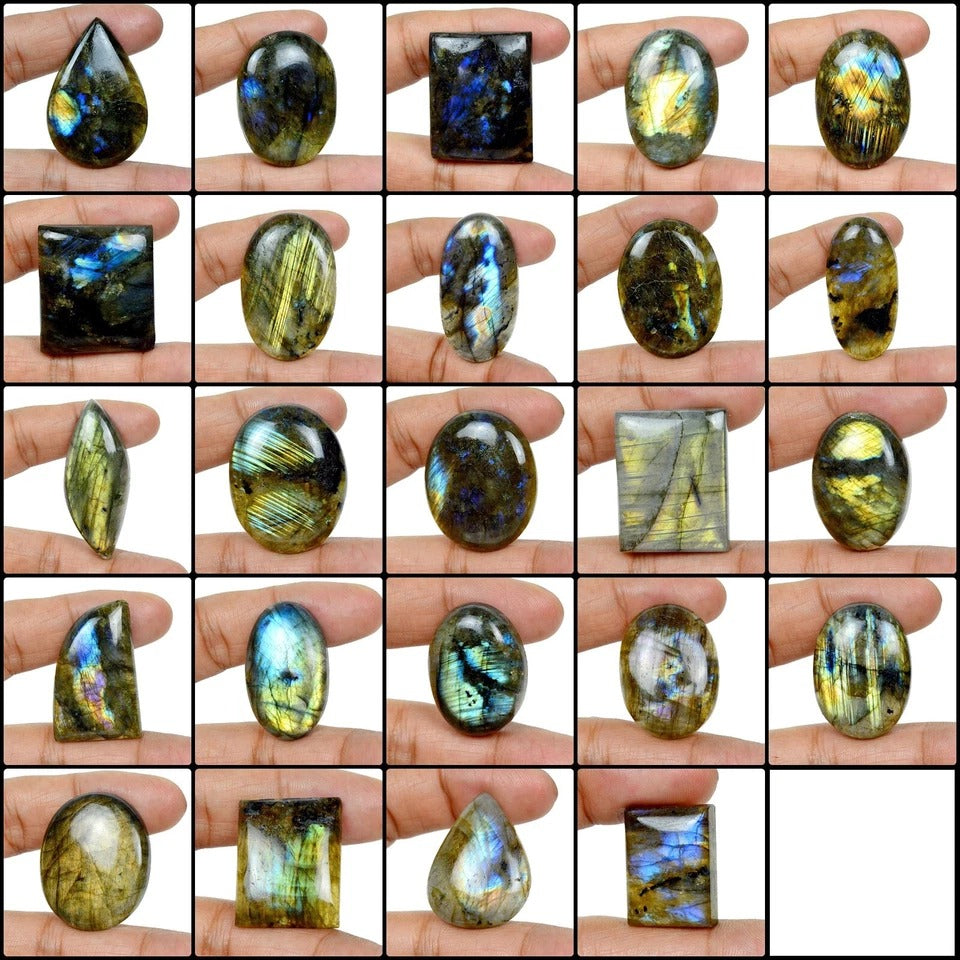 1840 Cts Natural Multi Flashing Labradorite Mix Cabochon Loose Gemstones~24 Pcs