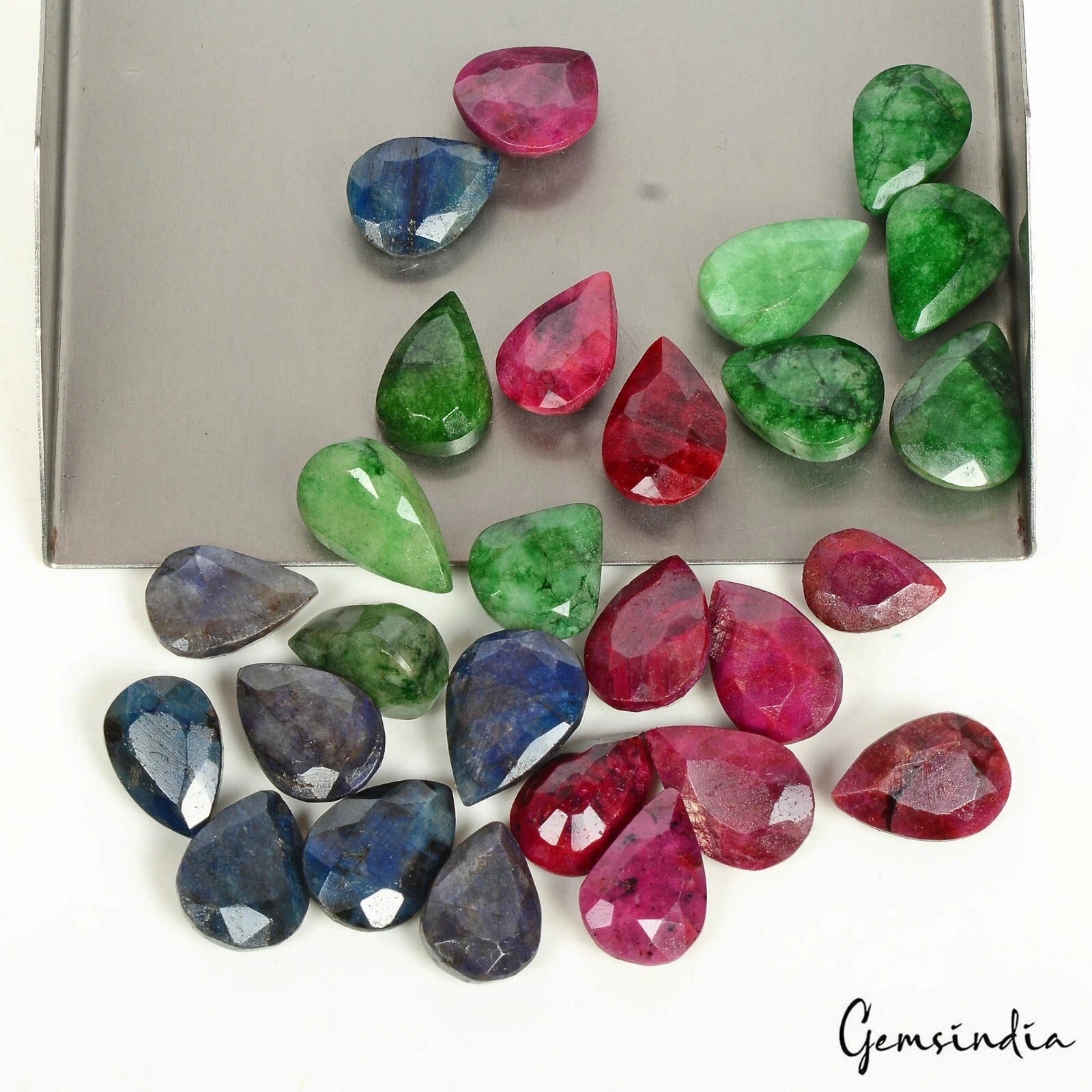 Emerald Lot, Loose Gemstone, Color Enhanced, Bi Color — 27 Pieces, 12mm to 17mm, 240 Ct, Brazil