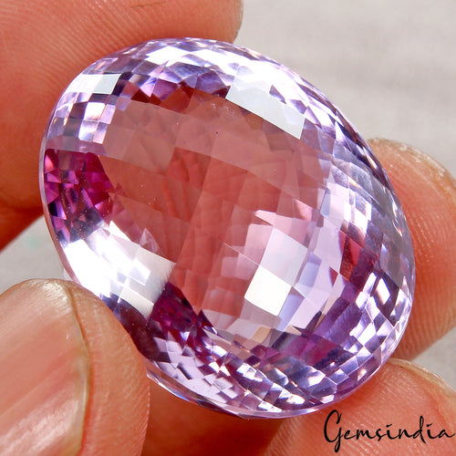 Amethyst Loose Gemstone, Untreated, Purple — 30x23x18 mm, 72.20 Ct, Brazil