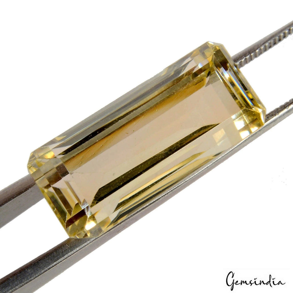 21 Ct Natural Untreated Golden Brazilian Yellow Citrine Octagon Cut Precious Gem