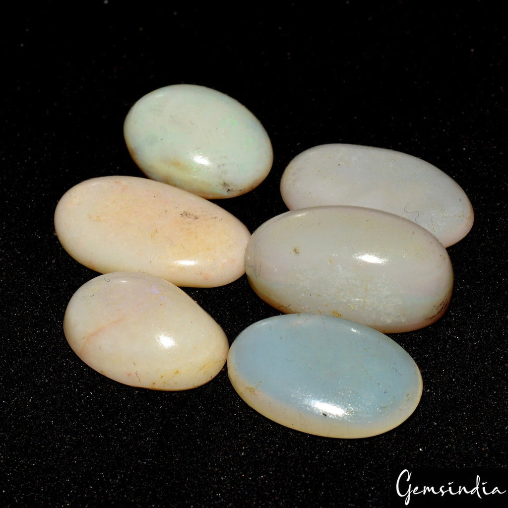 26.50 Ct Natural Solid Polished Beautiful Australian Opal Oval Cabochon Lot 6 Pc