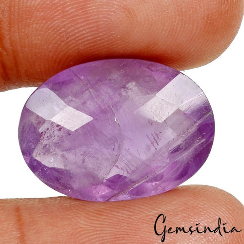 Amethyst Loose Gemstone, Untreated, Purple — 21x16x10mm, 19.30 Ct, Brazil