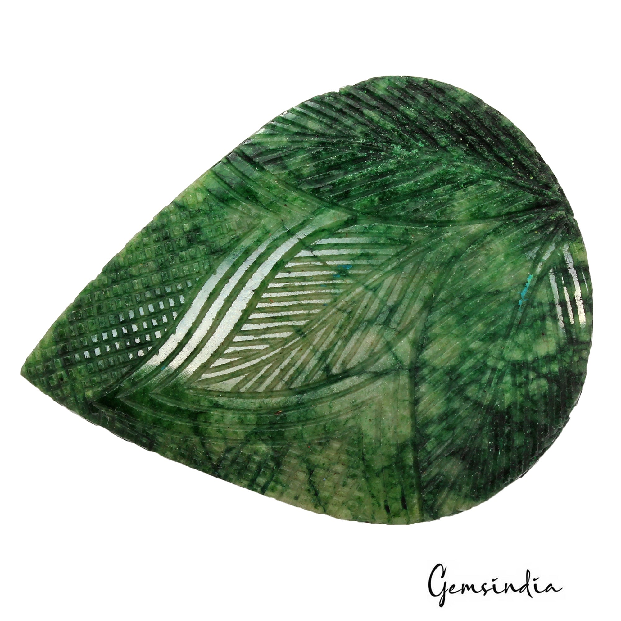 720 Ct Natural Green Brazilian Emerald Pear Carving Earth Mined Loose Gemstone