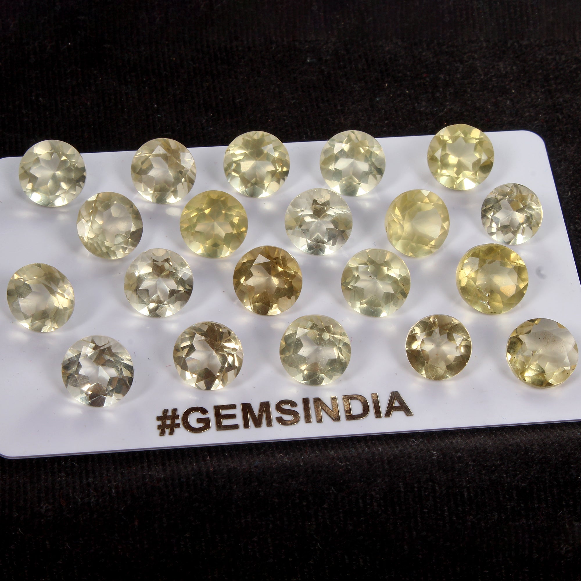 66.50 Ct Natural Lemon Citrine Quartz Round Cut 9-10mm Untreated Gemstones~20 Pc