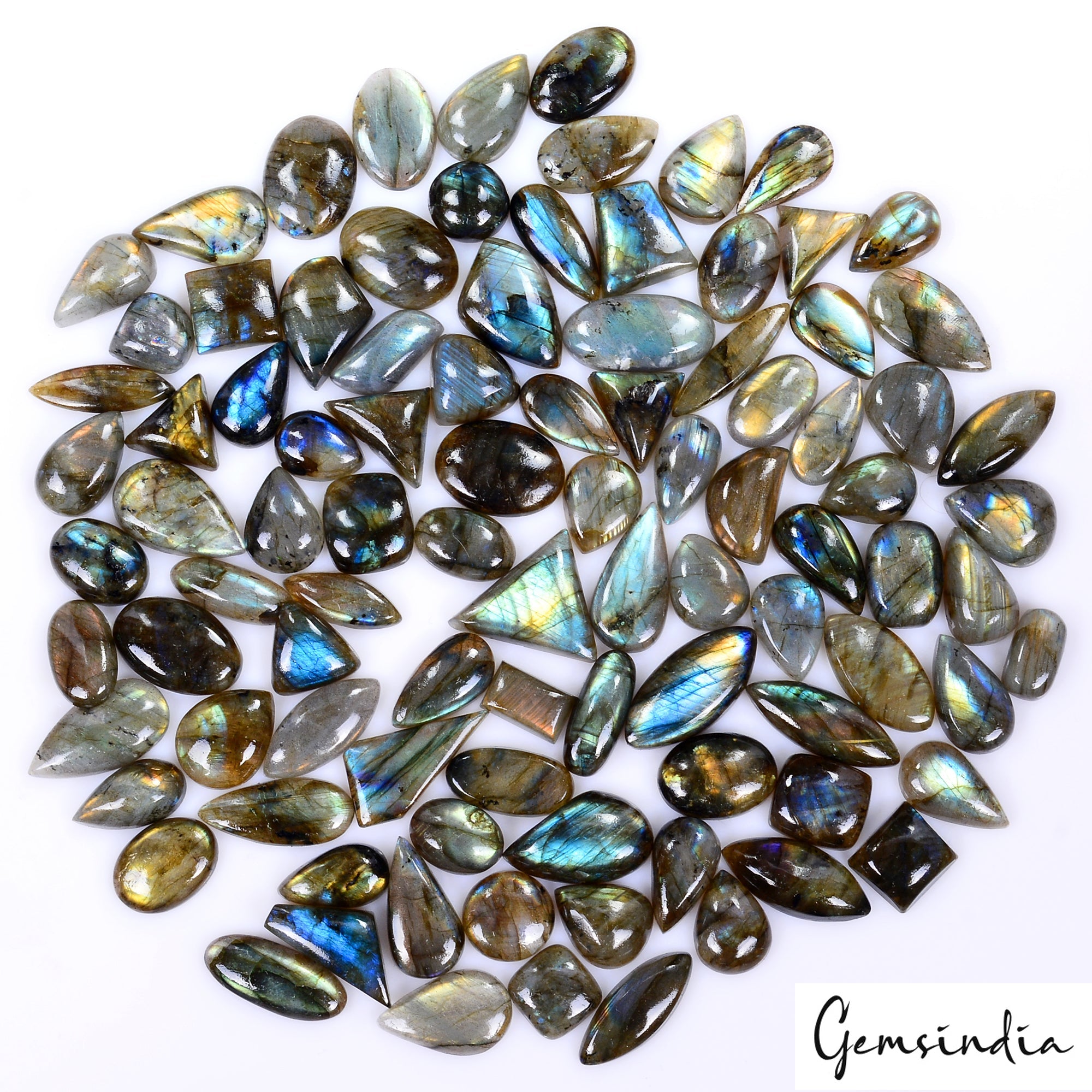 1500Ct Natural Multi Labradorite Mix Shape Cabochon Loose Gemstone Wholesale Lot