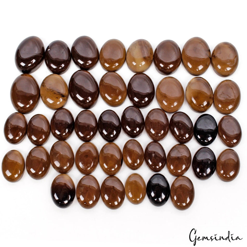 279.40 Ct Natural Brown Smoky Quartz Oval Cabochon 12-17mm Loose Gemstones~42 Pc