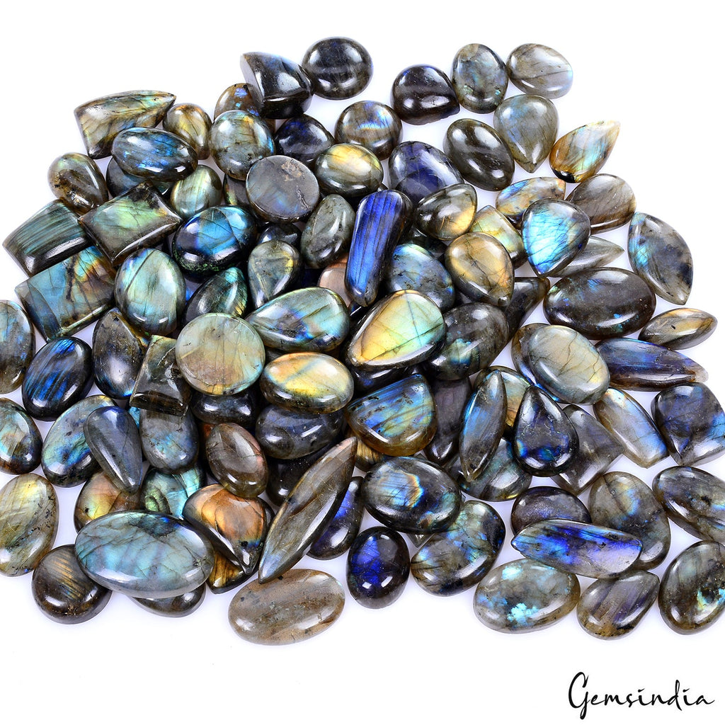 2200 Ct Natural Multi Flashing Labradorite Mix Cabochon Loose Gemstones~ 113 Pcs