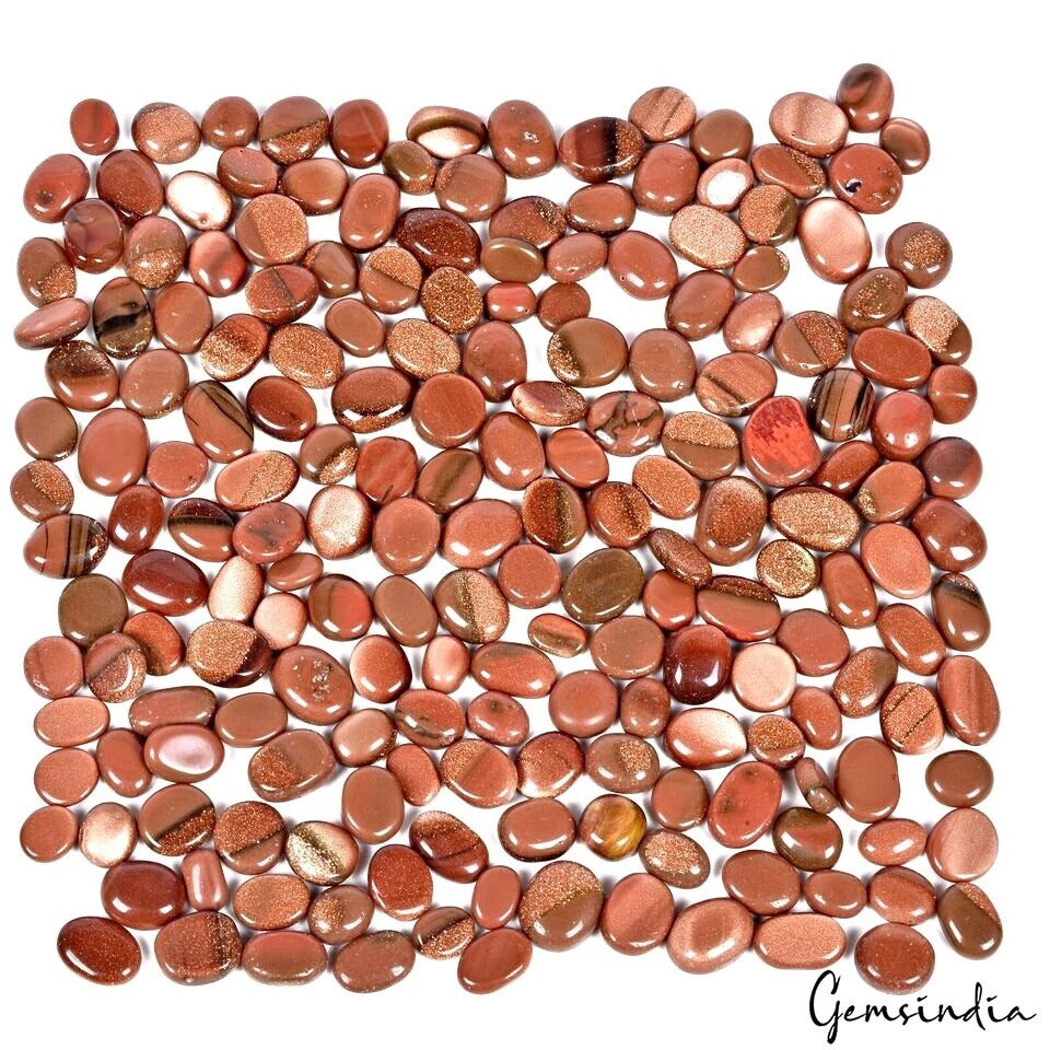 1000 Ct/194Pcs Natural Brown Glittering Shine Sunstone Oval Cab Gems For Jewelry