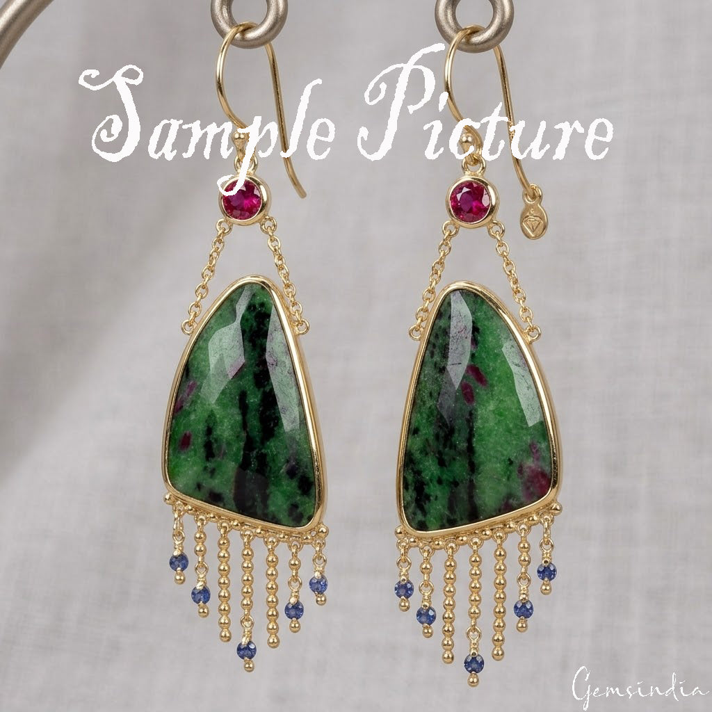 Certified 80.40 Cts Natural Bi Color Ruby in Zoisite Fancy Checker Cut Gems Pair