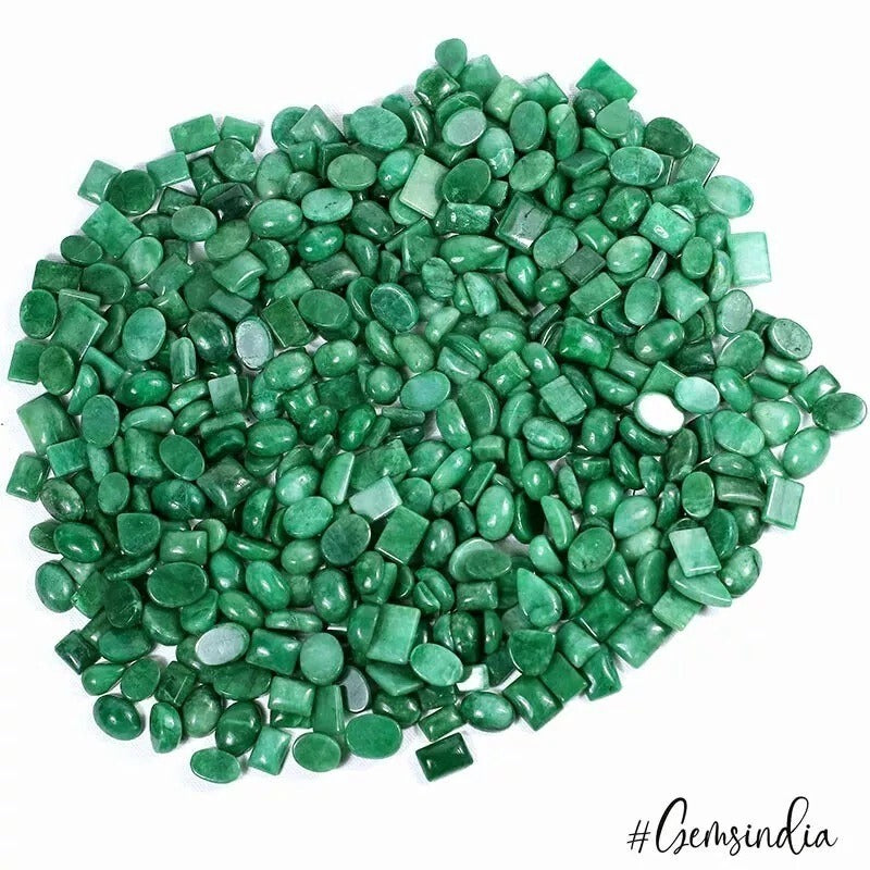 Emerald Lot, Cabochon, Color Enhanced, Green — 405 Pieces, 10mm to 23mm, 4650 Ct, Brazil