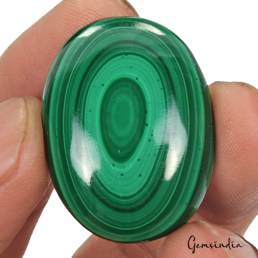 71.80Ct Natural Untreated Green Malachite Evil Eye Oval Cab Rare Gem For Pendant