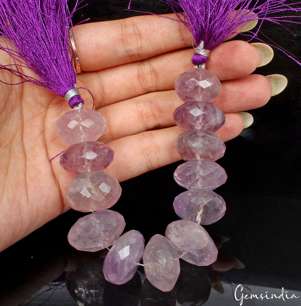 440 Ct Natural Purple Amethyst Good Luster Drilled Round Faceted Beads ,Brazil