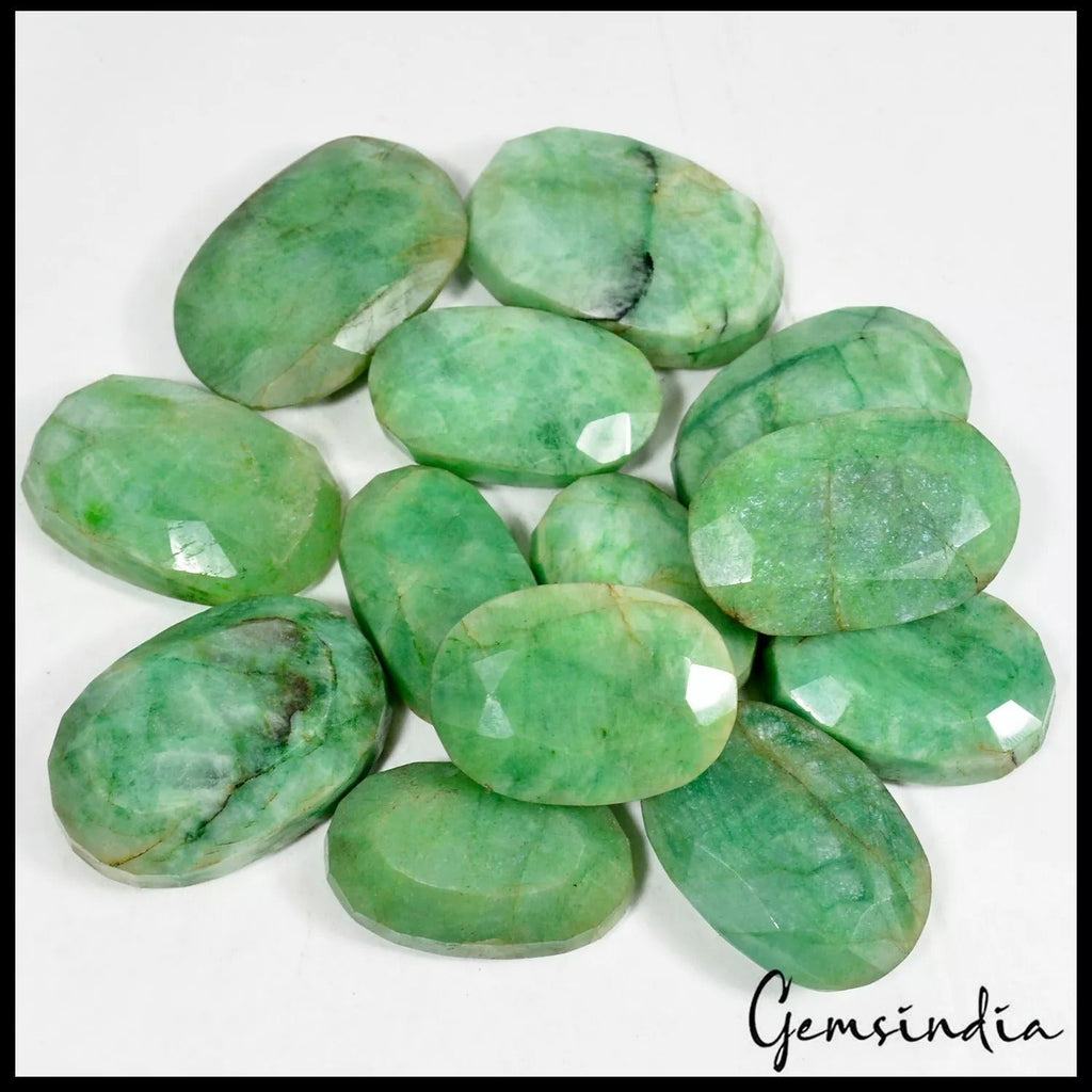 1970 Ct Natural Green Emerald From Brazil Mix Cut Loose 37-49mm Gemstones ~13 Pc