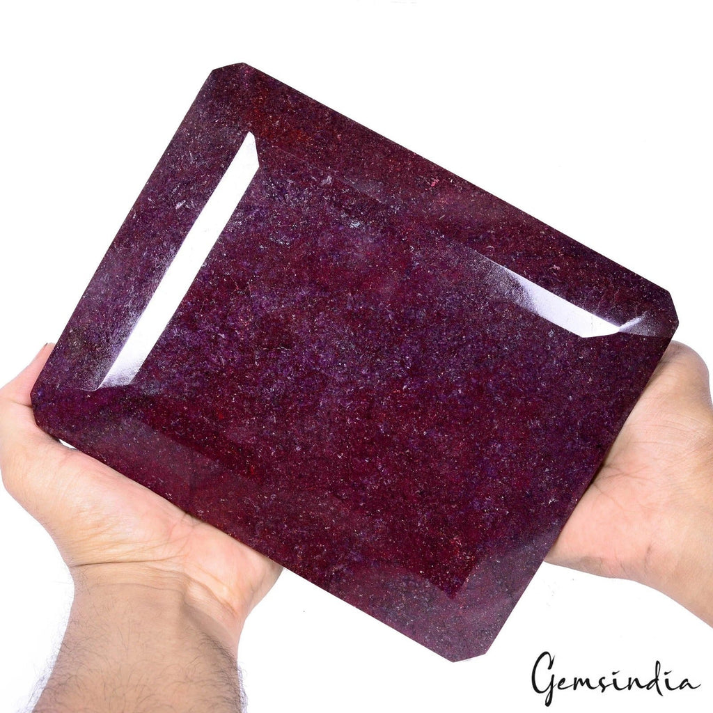 RARE 6.94 Kilo Natural HUGE Red Ruby Museum Grade Octagon Cut Loose Gemstone