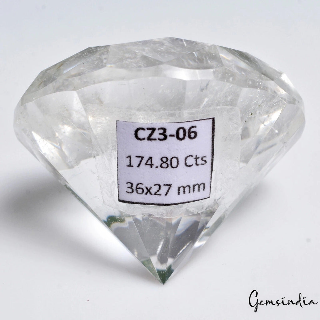 174.80 Cts Natural White Crystal Quartz Round Faceted Cut Mineral Loose Rare Gem