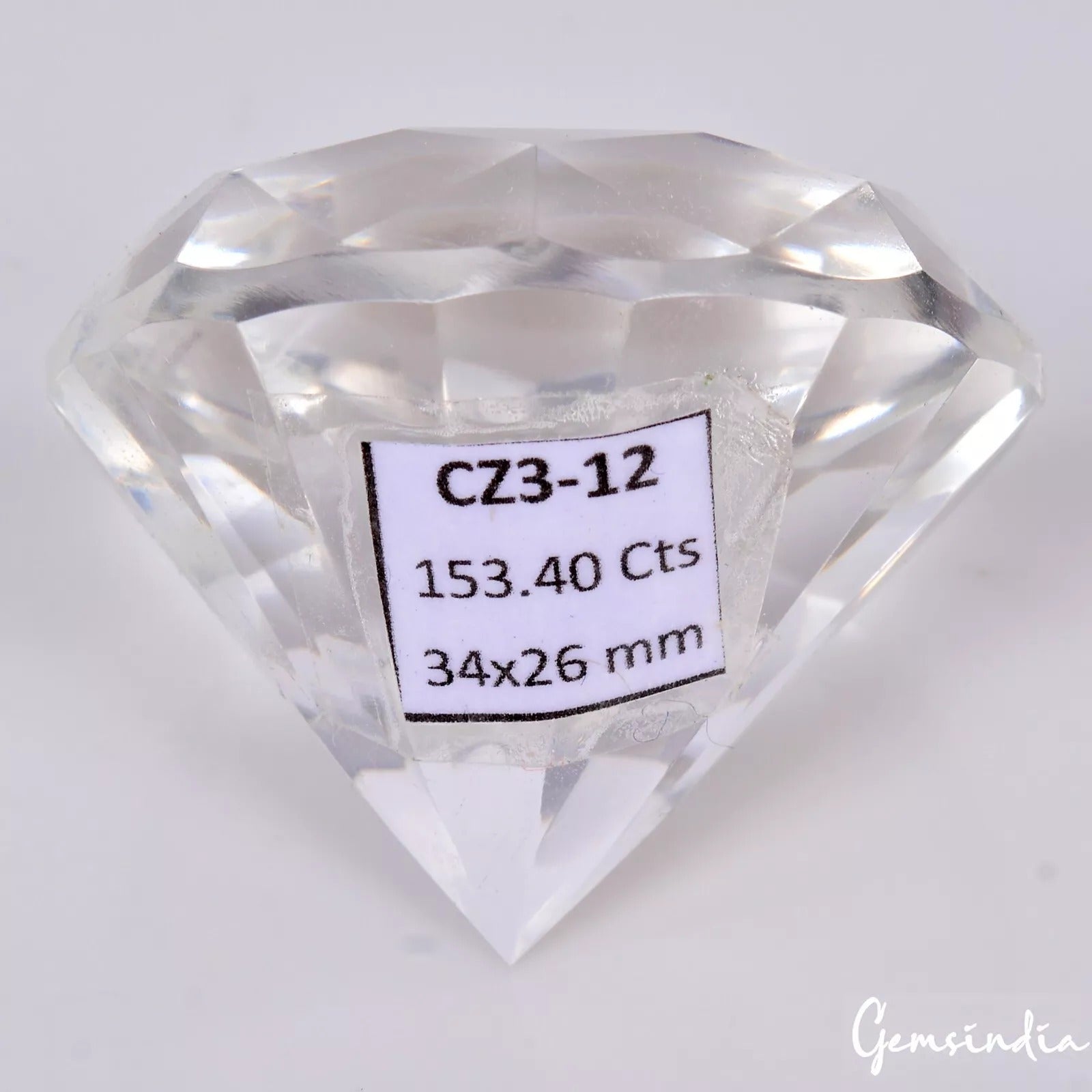 153.40 Cts Natural Brazilian Sparkling White Quartz Round Diamond Cut 34mm Gem