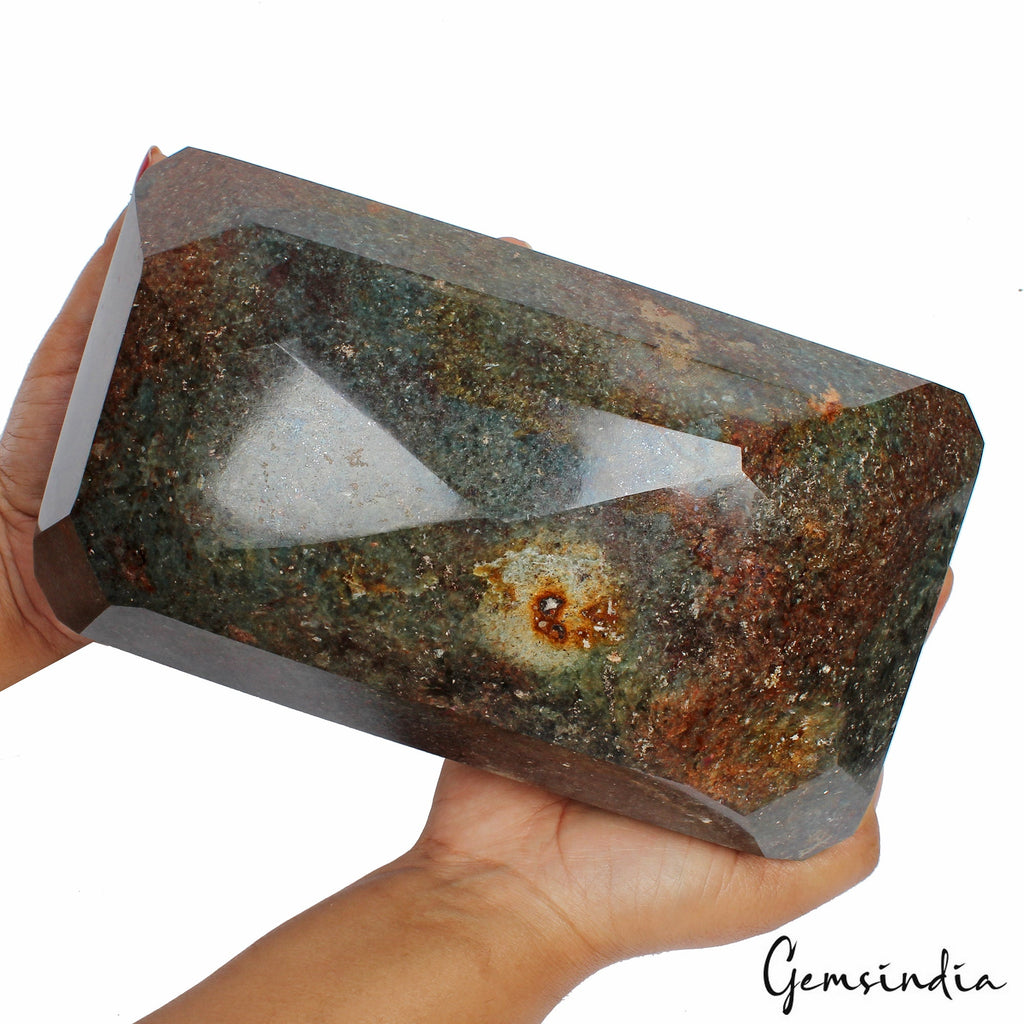 8.2 Kilo Natural Untreated Ruby Kyanite Octagon Cut Large Collectible Gemstone