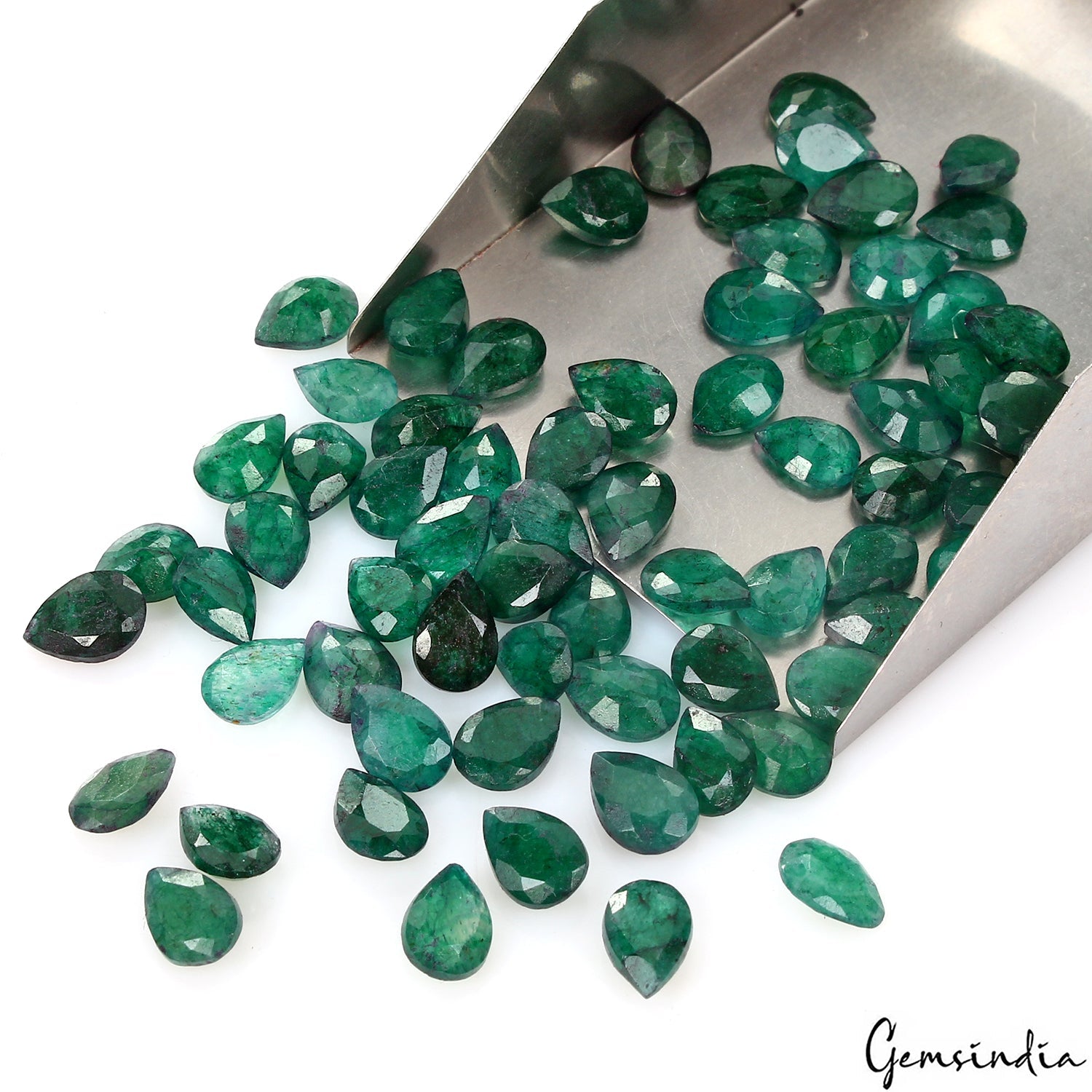 Certified 100% Natural Green Zambian Emerald Pear Cut Loose 7x5mm Gemstones Lot