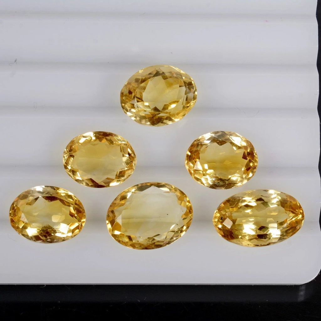 Certified 35.50 Cts/6 Pcs Natural Brazilian Yellow Citrine Oval Cut Loose Gems