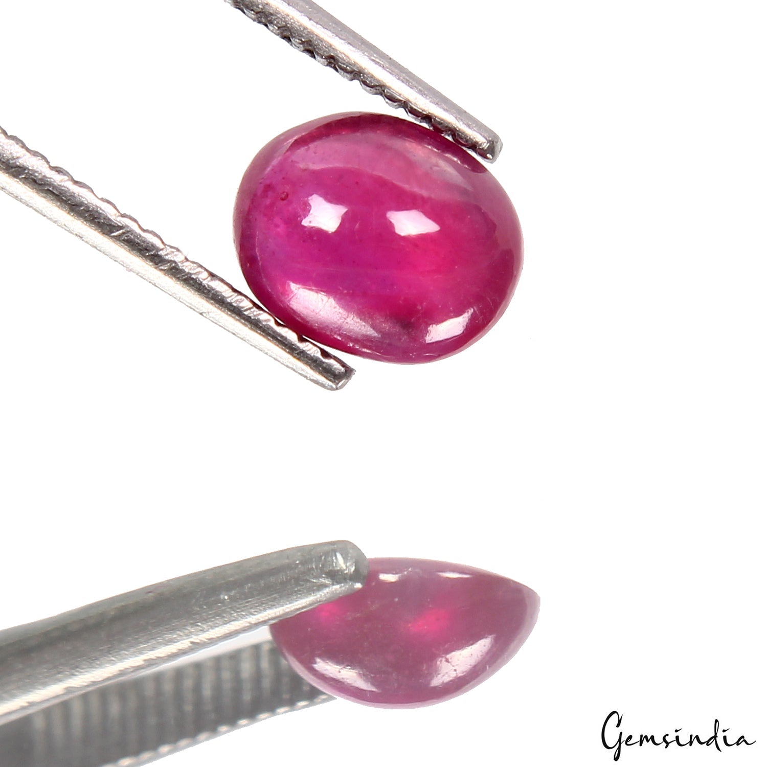 1.10 Ct Natural Red Ruby Oval Cabochon Loose Mozambique Certified Gemstone 6x5mm