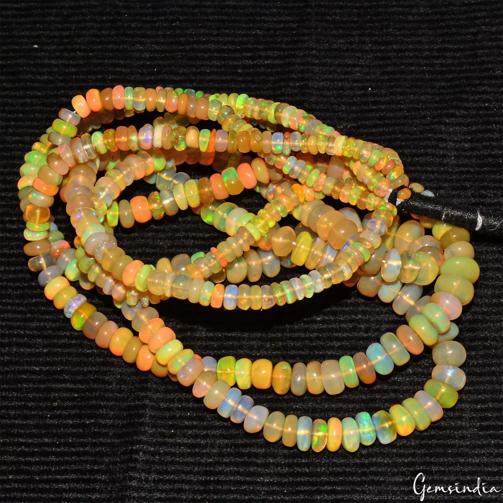 Natural Ethiopian Welo Fire Opal Rondelle Beads 14"Each/3 Strand ~ 162.10 Ct