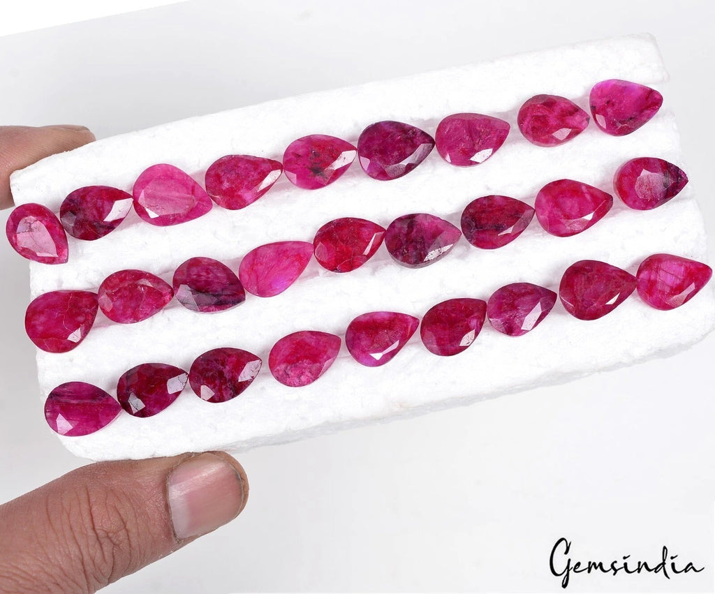 160.80 Ct/27 Pcs Natural Beautiful Pinkish Red Beryl Bixbite Pear Loose Gems Lot