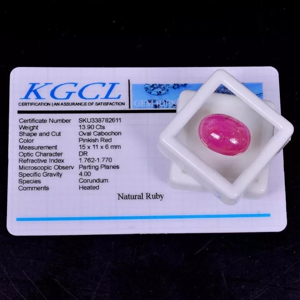 Certified 13.90 Cts Natural Mozambique Pink Red Ruby Oval Cab Loose Gem For Ring