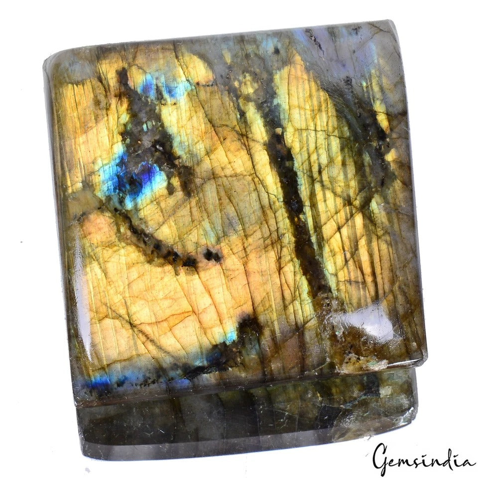 Labradorite Cabochon, Untreated — 48x48x7 mm, 375 Ct