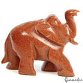 255 Ct Handmade Natural Brown Sunstone Baby Elephant Statue Sculpture ~1.7" tall