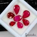 Flawless 33.50 Ct Red Pink Hydro Ruby Mix Shape Faceted Loose Gemstones 10-15mm
