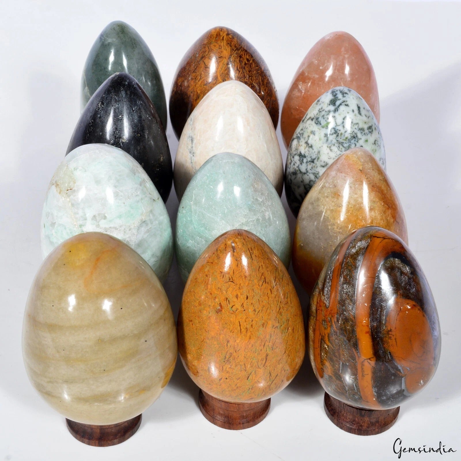 Multi-Gemstone Sphere, Untreated — 12 Pieces, 65mm to 66mm, 2.1 Kg (10800 Ct)