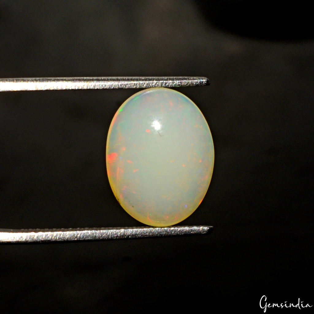 Natural White Fire Opal Australian Untreated 2.80 Ct Certified Loose Gemstone