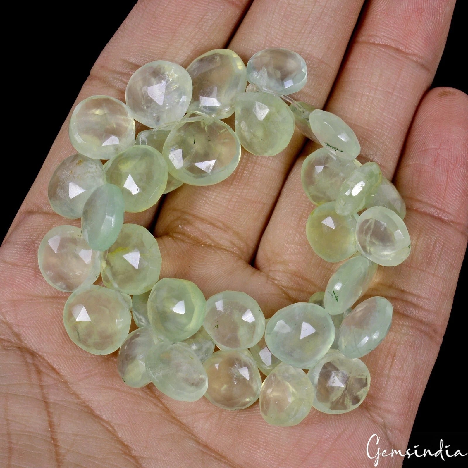 Prehnite Bracelet, Untreated, Green — 7 inch, 198.90 Ct