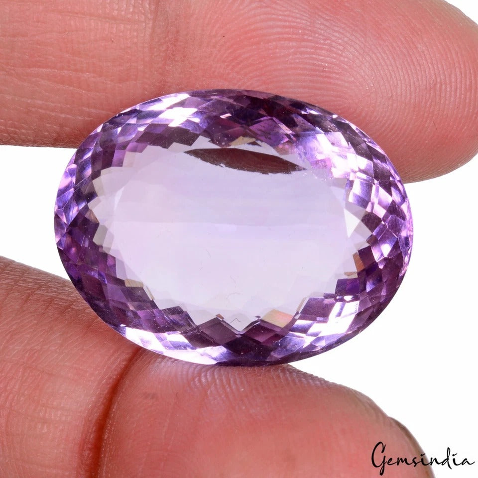 Amethyst Loose Gemstone, Untreated, Purple — 25x19x11 mm, 35.70 Ct, Brazil