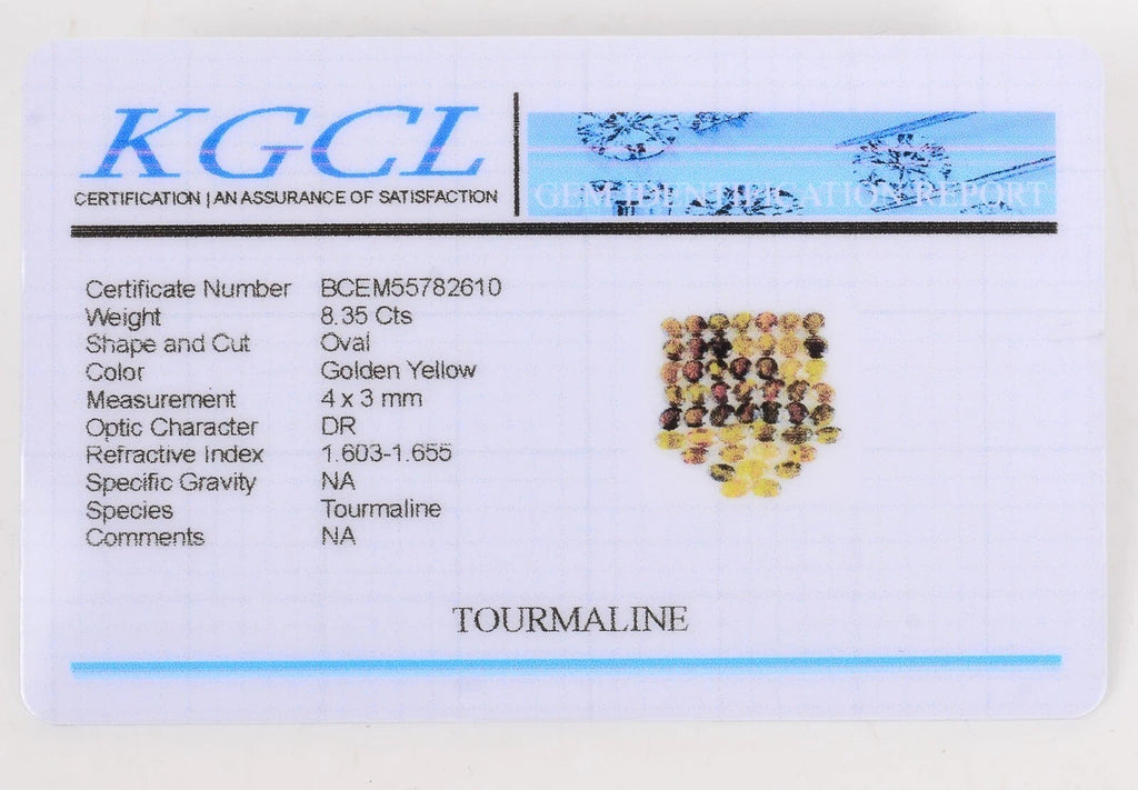 Certified 8.35 Ct Natural Yellow Brown Tourmaline 4x3mm Loose Jewelry Gemstones