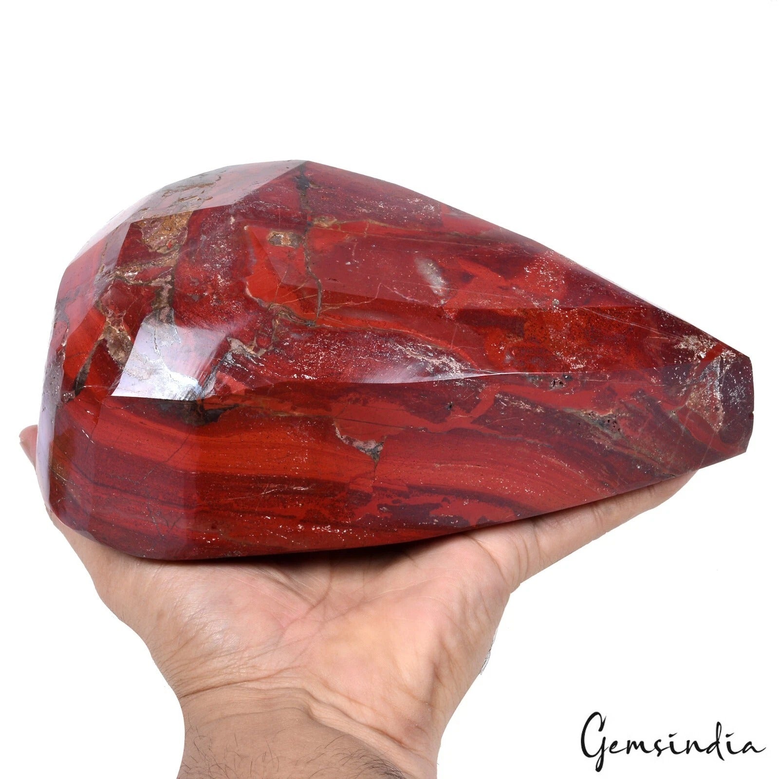 Red Jasper Loose Gemstone, Untreated — 8.3x5.5x3.4 Inch, 15800 Ct (3.16 Kg), Madagascar