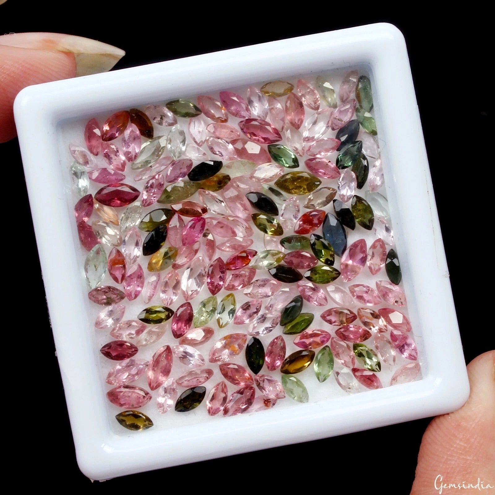 150 Pcs Natural Tourmaline 4mmx2mm Marquise Cut Multi Color Loose Gemstones Lot