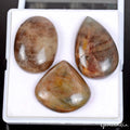 Sapphire Lot, Cabochon, Untreated, Brown — 3 Pieces, 40mm to 50mm, 630 Ct